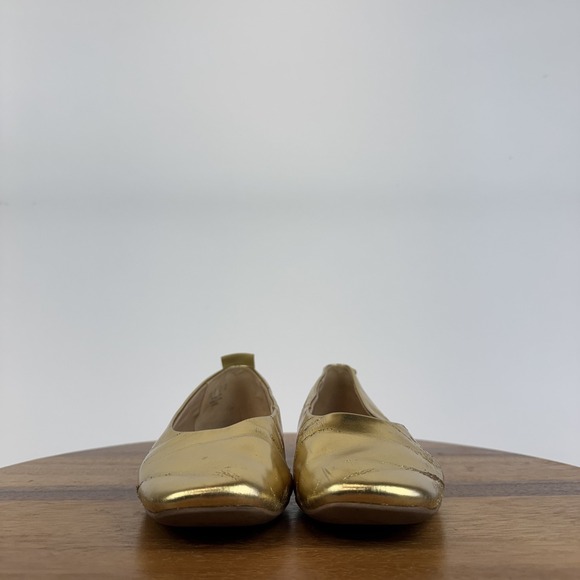 Womens Franco Sarto Ariel Gold Faux Leather Comfort Casual Ballet Flats Size 7.5 - Picture 3 of 8